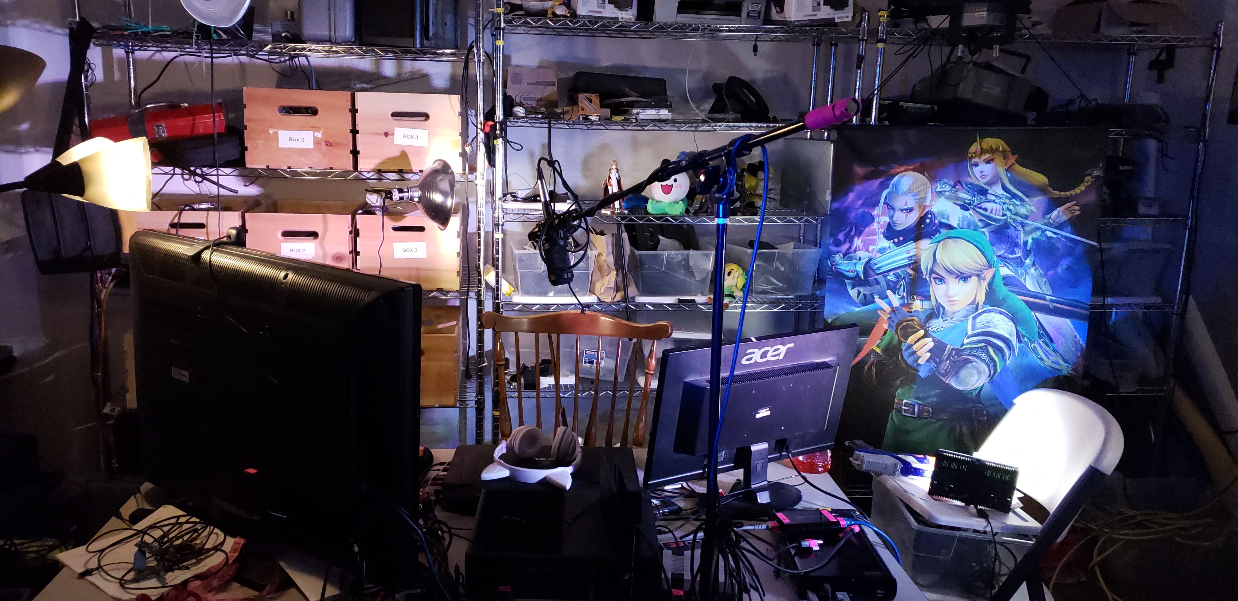 Lights, and a gaming setup