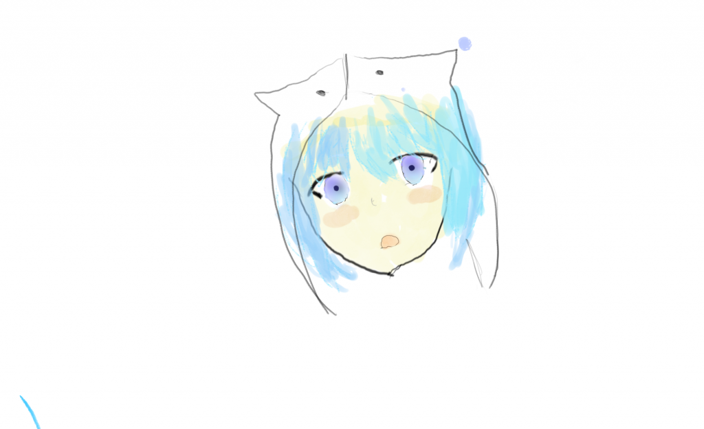 Anime face. original art by Faye